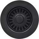EADOT 3-1/2 Inch Polymer Black Sink Drain Assembly with Basket Strainer and Stopper for Granite or Fireclay Kitchen Sinks