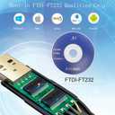 QIANRENON USB Console Cable USB A to RJ45 Network Device Console Debug Cable, with Driver CD, Professional Engineering Grade Debugging Switche Router Firewall Server, 1.8M (5.9ft)