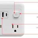 Multi Plug Outlet Extender with USB - Surge Protector Splitter 4 USB Wall Charger - Multi Plug Outlet Splitter, Widely Spaced Outlet for Travel, Home, College Dorm Room (White)