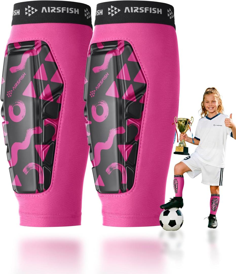 Soccer Shin Guards Kids Youth Adult, Shin Protector for Boys Girls Men Women, Shin Pads Defender, Lightweight Calf Protective Gear, Breathable Canilleras de Futbol para Nios XS4