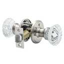 Cielsa Dawn Glass Door Knobs Interior with Lock, Satin Nickel Door Handles, Crystal Door Knobs with Lock(Satin Nickel, Privacy)