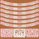 TaoBary 6 Pack Pink and White Papel Picado Baby Shower Party Decorations 118 Feet Cielito Lindo Baby Shower Party Banners Cinco De Mayo Papel Picado Fiesta Banner for Mexican Wedding Birthday