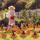 Thyle 12 Pcs Thanksgiving Yard Signs Fall Outdoor Decorations Waterproof Lawn Turkey and Pumpkin Signs with Stakes for Thanksgiving Autumn Outside Yard Garden Decor