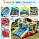 Bounce House, 6-in-1 Play Mode Inflatable Bounce House for Kids, High Elasticity Bouncy House with 480W Blower, Bouncy Castle with Wide Slide for Christmas, Birthday Parties