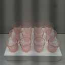 Eaasty Wine Glasses Set of 12 Vintage Goblet 9 oz Vintage Colored Glass Goblet Beverage Stemmed Glass Cups Romantic Embossed Glassware for Wedding Party Holidays Anniversary (Pink)