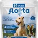N-Bone Flossta Dual Action Dental Chews for Dogs, Unique Twist Shape for Deep Teeth Cleaning and Proactive Dental Care, Peanut Butter Flavor, 15 Count 12-oz Bag (EXP 07/29/27)