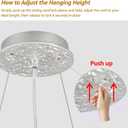 EGM 24-Inch Modern Tree Branch Chandelier Silver Crystal Pendant Lighting