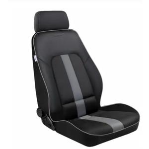 PILOT MICROBAN Bucket Gray Car Seat Cover Front Seats, 3D Air Mesh-100% Breathable Sporty Fabric High Back Airbag Compatible, Universal Fit Automotive SUV Truck Sedan Vans, Two Front 2 Piece Black Gray