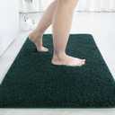 LOCHAS Bathroom Rug 36x24 Inch, Soft Thick Absorbent Microfiber Bath Rugs for Bathroom, Machine Washable, Shaggy Plush Non Slip Bath Mat for Tub, Shower Floor, Quick Dry Mats, Hunter Green