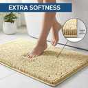 Bathroom Rugs Sets 2 Piece,Super Absorbent Chenille Bath Mats and U-Shaped Toilet Rug,Strong PVC Non Slip Backing,Microfiber Washable Dry Quickly Bath Mats for Bathroom(20"x32"+20"x20"U, Camel)