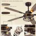 52 Inch Farmhouse Ceiling Fan with Light and Remote, Oil Bronze Industrial Flush Mount Ceiling Fans with 6 Speed Reversible Motor and Dual Finish 5 Blades, Rustic Ceiling Fan for Living Room, Bedroom