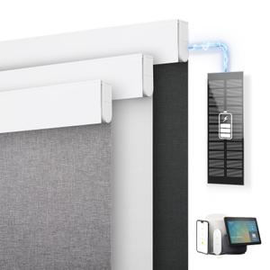 DENFOON Motorized Blinds with Remote, Blackout Roller Blinds for Windows 16"W x 16"H White