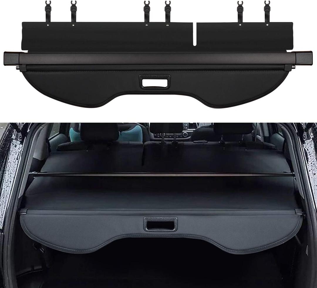 Trunk Cargo Cover for Ford Escape 2013 2014 2015 2016 2017 2018 2019 Retractable Rear Trunk Cargo Luggage Security Shade Cover Shield Interior Accessories Waterproof Upgraded Version (Black) (Large (Upgrade No Gap))