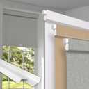 No Drill No Tools Blackout Roller Shades for Indoor Windows,Linen Fabric,Cordless Roller Blinds with Light Blocking Strips,Thermal Insulated Window Blinds for Home,Bedroom,Grey.Custom Size