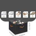 StorageWorks Shoe Organizer for Closet, Fits up to 16 Pairs, Shoe Cubby Storage Containers with Adjustable Dividers and Clear Cover, Black