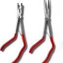 2-Piece Pistol Pliers Set, 11-Inch Long Nose And 10-Inch Long Handle Pistol Pliers, Can Be Used As Fishing Gear And To Hold Nuts And Fasteners, Easy To Work In Tight Spaces