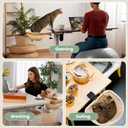 JUNSPOW Cat Desk Bed - One-Click Folding, Sunken Design & Space-Saving Semi-Circular Cat Bed, Mesh Cover Material, Suitable for Various Desktops-Maximum Hold Up to 40lb