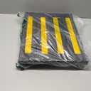 Adjustable Height Aluminum RV Step, Stable Foldable Platform Step Stool, Supports Up to 1,000 lb, Non-Slip Rubber Feet and Platform Mat, Easy to Carry (Black)