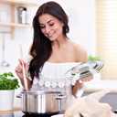 Universal Lid for Pots and Pans Skillets, Stainless Steel Pan Cover Fits 6-7-8 Inch Cookware,Replacement Frying Pan Cover, Cast Iron Skillet Pot Lids with Heat Resistant Knob