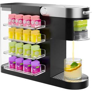 NiHome 4-Pack Clear Acrylic Holders for Ninja Thirsti Drops, Space-Saving Pod Organizer with Adjustable Layers, Holds Up to 16 Pods, Strong Nano Adhesive for Secure Attachment, Easy Access and Display