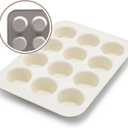 GreenLife 12-Cup Muffin Pan, Healthy Ceramic Nonstick Bakeware, PFOA & PFAS-Free Cupcake Tray, Durable Baking Pan, Versatile Kitchen Essential, Easy Clean Muffin Mold, Nonstick Baking Sheet, Taupe