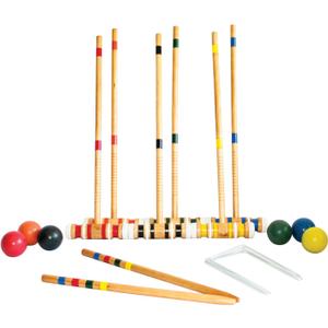 Triumph Sports Six Player Croquet Sets with 6 Wood Mallets, Balls, and Carrying Bags