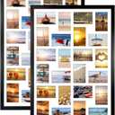 HORLIMER 2 Pack 4x6 Picture Frames Collage with 24 Openings, Multi Photo Frame for Wall Hanging, Black