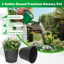 10pcs Short 3 Gallon Pots for Plants, Sturdy Plastic Planter Pots with Drainage Holes, Large Plastic Planters, Garden Planter Pots for Seedlings, Succulents