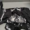 Kids Halloween Skeleton Costume, Hooded Skeleton Jumpsuit Bones with Mask for Boys and Girls Halloween Cosplay Costume Party (9-10 Years, Black)