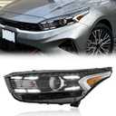 TODO Headlight Assembly Compatible with 2022 2023 2024 Kia Forte GT GT-Line 92101-M7600, Halogen Headlamp with LED DRL, Left Driver Side