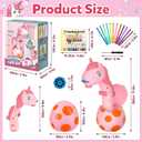 Drawing Projector for Kids: Unicorn Toys for Girls Aged 3+,Art and Craft Kit, Art Sketch Projector Drawing and Tracing Include 96 Stencils and 12 Markers, Projector for Learn to Draw Toy for Girls 3+