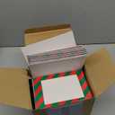 Leinuosen 120 Pcs Christmas Picture Frame Ornaments 4x6 Paper Photo Frames Bulk Cardboard Frames with Stand DIY Red and Green Photo Crafts Frame for Hanging Ornament Decorations(Stripe Theme)