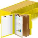 Skyygemm 72 Pcs Classification Folder Letter Size, 3 Divider File,Yellow
Pressboard Personnel File Folders with Fastener, Expanding Organizer Bulk for Medical, Legal, School Teacher, Office Employee
