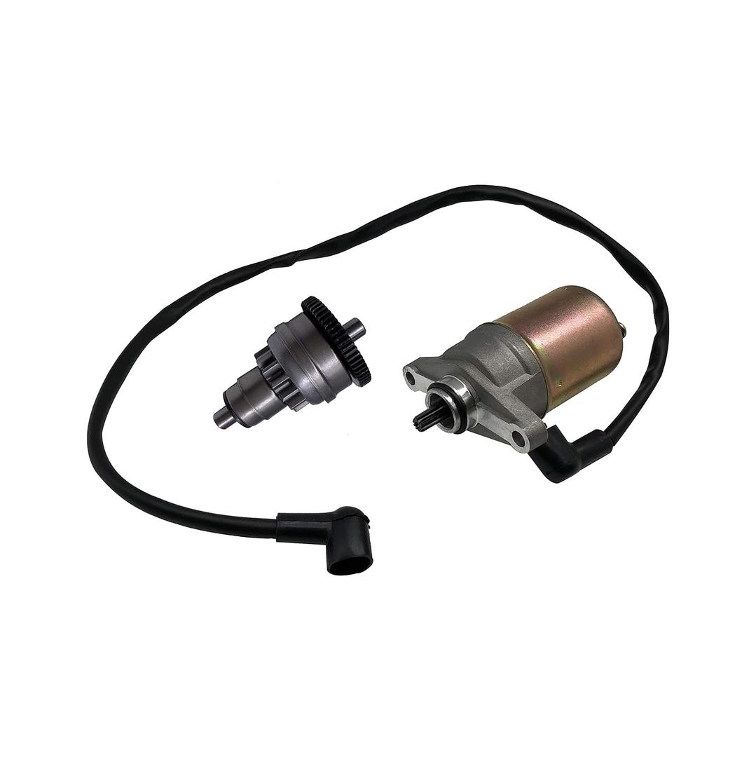 Starter Motor and Drive Bendix for GY6 47cc 49cc 50cc Scooter Moped for Chinese ATV Go Karts for Taotao for Sunl for Roketa for Tank for Jcl