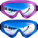 2 Pack Motorcycle Dirt Bike Goggles for Men Women, MX UTV Racing Riding Windproof Dustproof Goggles, Off Road Goggle (Pink Frame Colorful and Blue Frame Colorful)