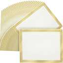 Sustainable Greetings 50 Sheets Gold Foil Award Certificate Paper 8.5 x 11 for Printing - Blank Cardstock for Graduation, Diploma and Achievement (White Awards Certificates)
