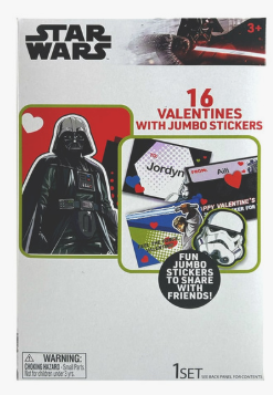 2pcs Star Wars 16 Valentines with Jumbo Stickers 