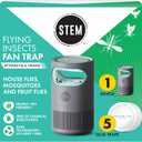 STEM Flying Insect Fan Trap for Indoor Bug Control, Attracts Mosquitoes, Fruit Flies, and House Flies, Plug-in Fan with UV Light, Starter Kit Includes 1 Device and 5 Glue Traps