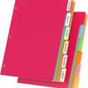 HABGP 12Pcs/2 Set 6 Tab Dividers for 3 Ring Binder, 12 Pcs Colorful Binder Dividers with Tabs, 3 Ring Page Folder Dividers, Plastic Tabbed File Dividers with Tabs, Three Ring Binder Index Dividers