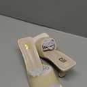 EGEBS Women's Clear Strap Square Toe Stilettos Sandals Slip-on Sexy Jelly Color Comfortable Open Toe High Heels Mules for Summer Party Prom Date Dress Slides (Apricot,8.5) 40