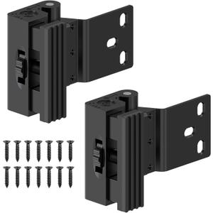Home Security Door Reinforcement Lock, Screw Mounted Safety Latch Inside Stopper for Inward Swinging Front Door, Apartment & Hotel - Withstand 800 lbs Stop Flip Lock (Black-2PCS)