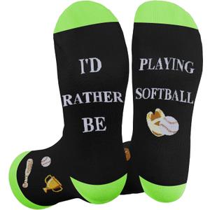 Softball Gifts, Softball Gifts for Team, Softball Gifts for Girls, Softball Mom Gifts, Softball Dad Gifts, Stocking Stuffers Softball Socks, Softball Gifts for Coaches, Gifts for Softball Players (Black)