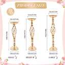 12 Pcs Metal Wedding Flower Stand Bulk Table Centerpieces, Tall Golden Flower Arrangement Vase Candle Holder Stand for Wedding Reception, Birthday, Party, Hotel Decor, Twist Style, 3 Sizes