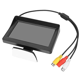 Car Monitor LCD Display DC 9V 35V 3W 4.3in Ultra Thin Dual Way AV Input Rear View Camera Monitor with Power Cord for Vehicle Parking