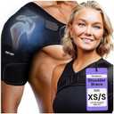 ZENKEYZ Shoulder Brace for Men & Women - Size XS/S (Chest 24-30") - Black Neoprene Compression Sleeve with Adjustable Strap - Stability Support for Rotator Cuff Area & Joint - Integrated Ice/Heat Pocket - Supportive Fit for Smaller Frames