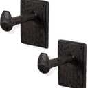 Rustic State Billow Wall Mount Cast Iron Hooks Coat Towel Bag Hat Hanger Multiuse Entryway Railroad Spike Rack Black Set of 2