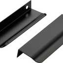 Ravinte Hardware 10 Pack Black Cabinet Handles, 4.75 Inch (120mm) Finger Edge Pulls, 3.75 Inch Hole Center, Finger Pulls for Cabinets