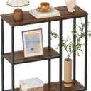 WOHOMO Console Table, Small Entryway Table with Storage Shelves 12'' Narrow Sofa Table Modern Hallway Table for Living Room 31.5" x12''x31.5'' Walnut
