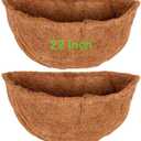 2PCS 22 Inch Coconut Liners for Planters Half Round Half Circle Coco Fiber Replacement Liners for Wall Hanging Baskets