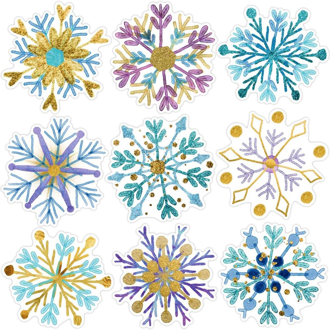 3 x Fancy Land 45 Pcs Snowflake Cutouts Bulletin Board Snowflakes Paper Snowflakes Holiday Christmas Winter Classroom Decoration Snowflake Decorations